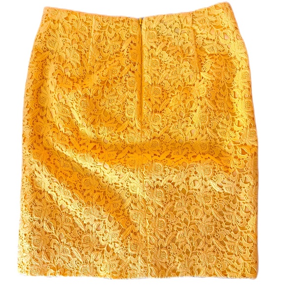 Talbots Yellow Floral Lace Pencil Skirt, size 4 - Picture 5 of 5